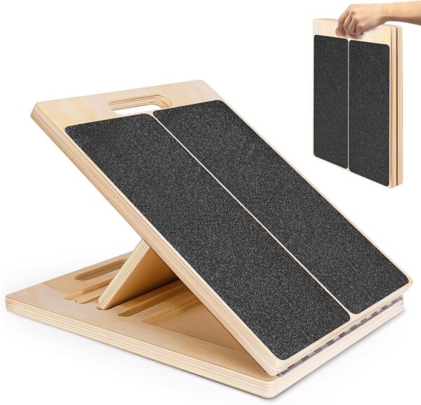 Portable Wooden Slant Board for Calf Stretching Squats